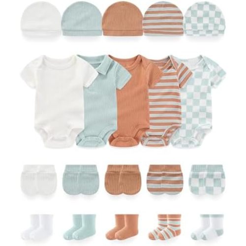 BIGBIGKISS Baby Bodysuit and Accessories Set Unisex Baby Clothes Outfits
