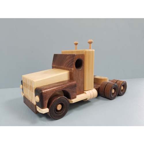 Handmade Poplar Wood Tractor Truck, Indoor Play.