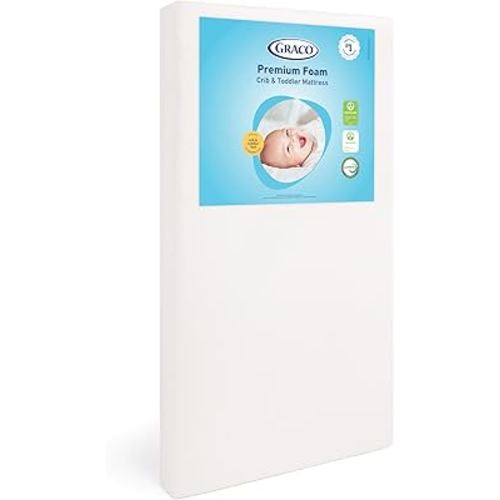 Graco Premium Crib & Toddler Mattress – GREENGUARD Gold Certified, Machine-Washable OEKO-TEX STANDARD 100 Certified Cover with Waterproof Surface, Fits Any Standard Full Size Baby Crib & Toddler Bed