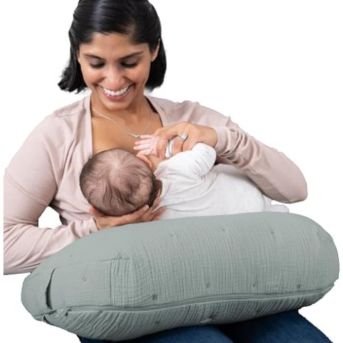 Boppy Nursing Pillow, Cotton Muslin Ergonomic Breastfeeding Support Pillow