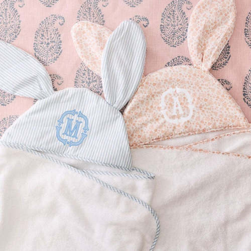 Applique Percale Kids’ Bunny Hooded Towel
