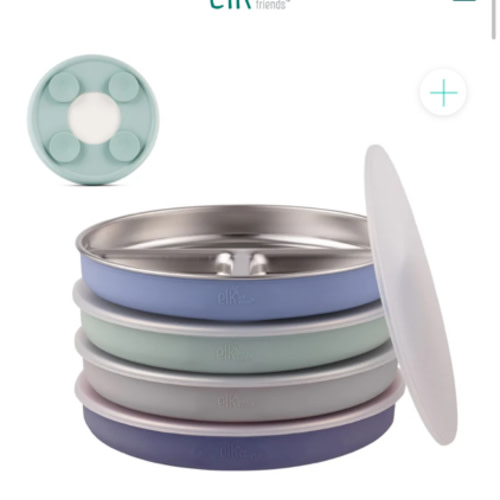 7.8" Stainless Steel Divided Plates with Suction Sleeve