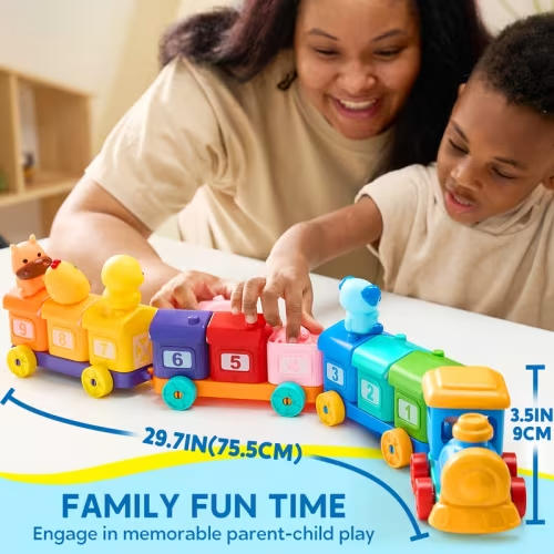 farm number train learning toy toddlers counting matching - Temu