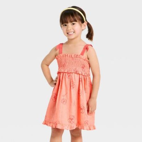 Toddler Girls' Floral Smocked Sweater Dress - Cat & Jack™ Pink 4T