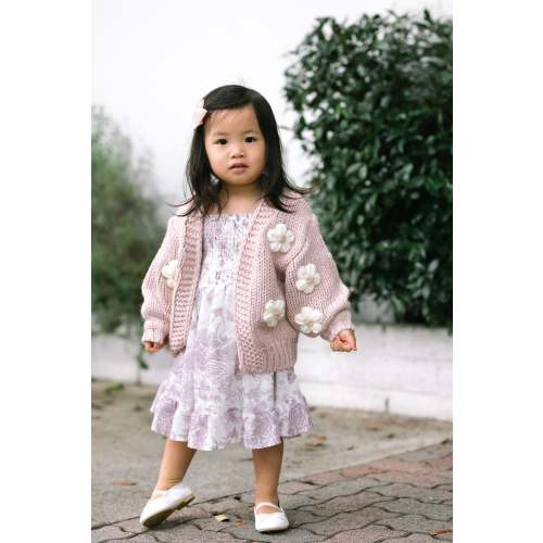 Mini Angela Floral Cardigan - Morning Lavender Boutique Kids Clothing