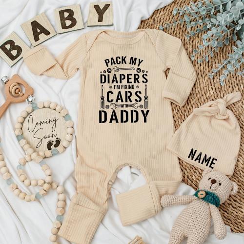 Fixing Cars Baby Bodysuit, Daddy and Me Matching Baby Outfit, Mechanic Newborn Clothes, Cute Baby Shower Gift