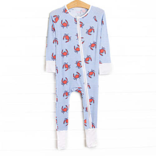 East Coast Crabs Bamboo Zippy Pajama, Blue – Stitchy Fish