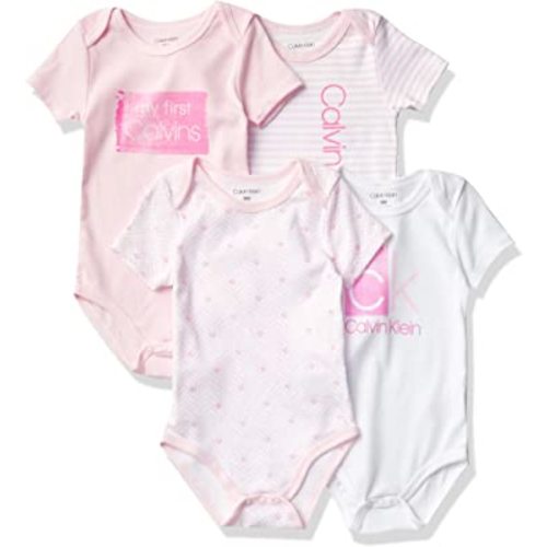 Calvin Klein baby-girls 4 Pieces Pack Bodysuits