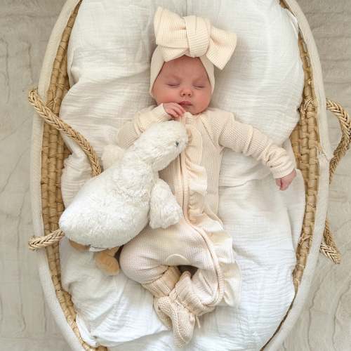 Frill Zip Romper | Cream Waffle – Little and Fern