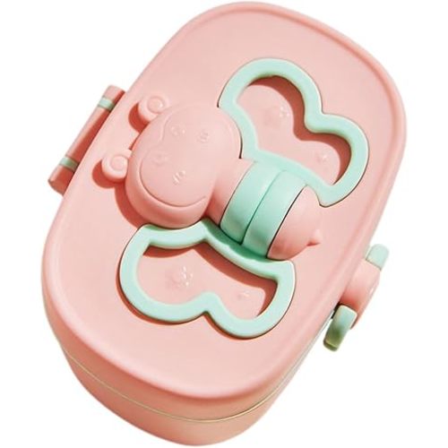 Hemoton Dispensador de fórmula para bebés sobre la marcha, contenedor dispensador de fórmula portátil con cuchara y asa de transporte para viajes actividades al aire libre para bebé