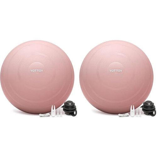 YOTTOY Anti-Burst Exercise Ball for Working Out, Yoga & Pregnancy, Extra Thick Workout Ball for Physical Therapy & Fitness