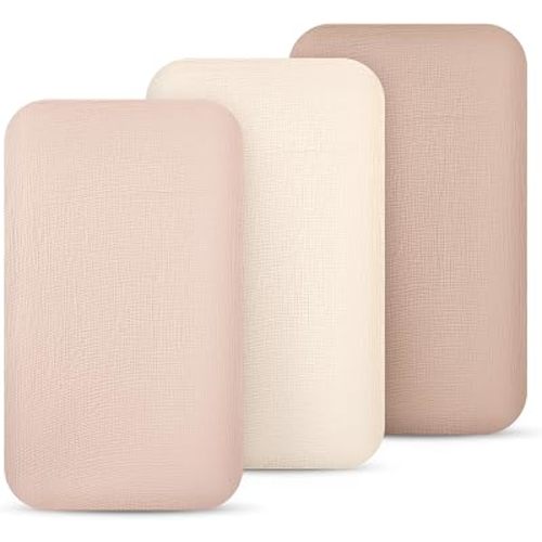 lulumoon Muslin Bassinet Sheets 3Pack: Fitted Most Bedside Sleeper Mattress