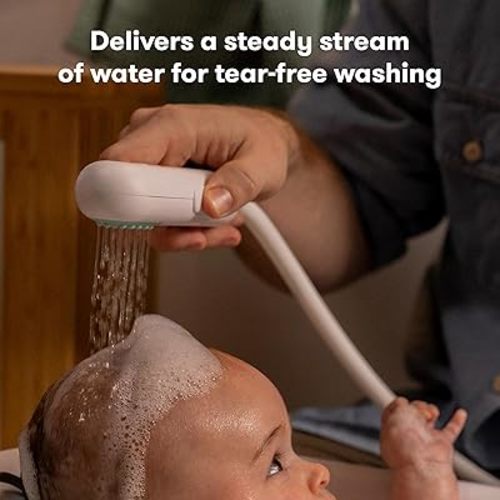 Frida Baby Control The Flow Bathtub Sprayer Attachment for Baby Bathtub, Shower Head with Scalp Massager, Control Waterflow with 2 Pressure Modes