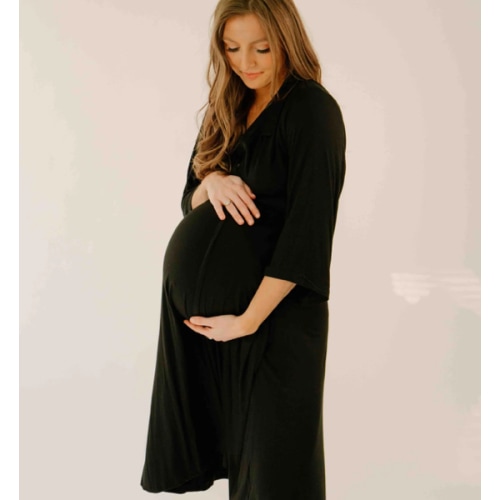 Lila Labor & Postpartum Gown in Black