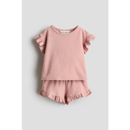 2-PIECE RUFFLE-TRIMMED TERRY SET