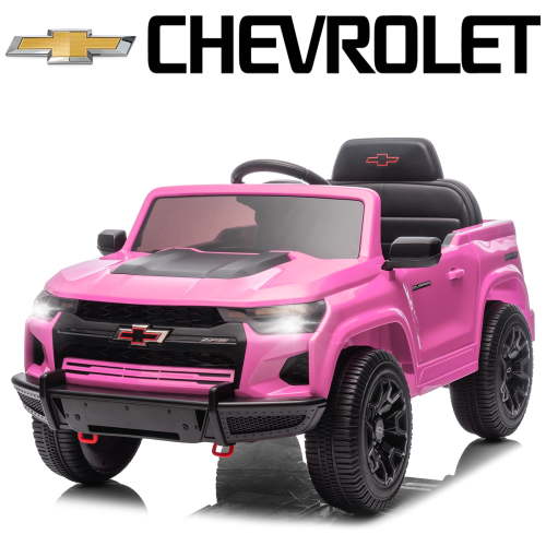 "UBesGoo 12V Chevrolet Colorado Electric Ride on Car, Remote Controlled Kids Toy, LED Lights, Pink, 41""x23""x22"