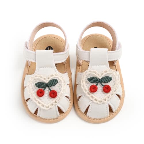 Infant Baby Girls Summer Sandals with Flower Bowknot Soft Sole Wedding Dress Flats Newborn First Walkers Crib Dress Shoes