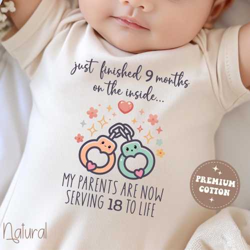 9 Months On The Inside Onesie® Funny Newborn Onesie® Funny Baby Bodysuit Cute Baby Shower Gift Girl Funny Newborn Baby Gift for Hospital Boy