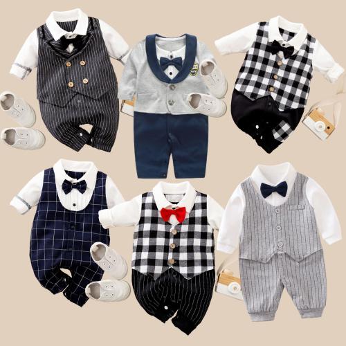 Long-Sleeve Baby Jumpsuit | Spring and Autumn Gentleman Style | Quality Infant Outfit B1