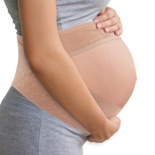 Unique Bargains Pregnancy Belly Band Breathable Maternity Belt X-Large Apricot 1 Pc
