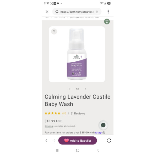 Calming Lavender Castile Baby Wash | Soothing Bedtime Soap – Earth Mama®
