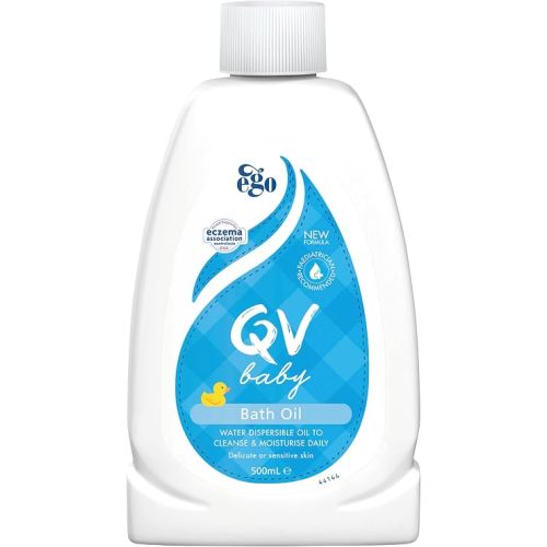 QV Baby Bath Oil, Water-Dispersible Hydrating Cleansing Oil for Sensitive Skin, Non-Greasy, Suitable for Use with Eczema, 500mL