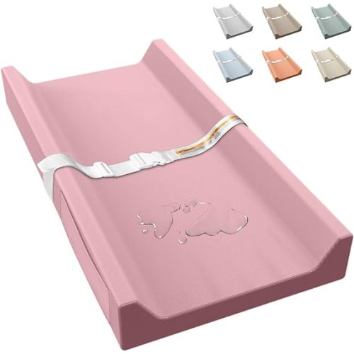 Vegan Leather Baby Changing Pad Waterproof & Wipeable with Pockets
