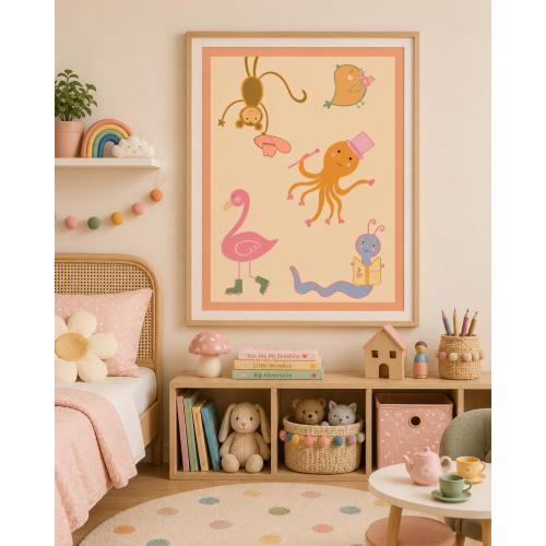 Silly Animals | Kids Bedroom Art | Digital Download