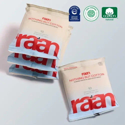 BABY WIPES, 100% COTTON WATER. 10 COUNT TRAVEL PACKS – raan