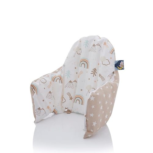 Cover– Washable & Reversible Cotton Cushion Cover for IKEA High Chair Accessories, Compatible with Antilop,Only Cover! (Brown Rainbow)