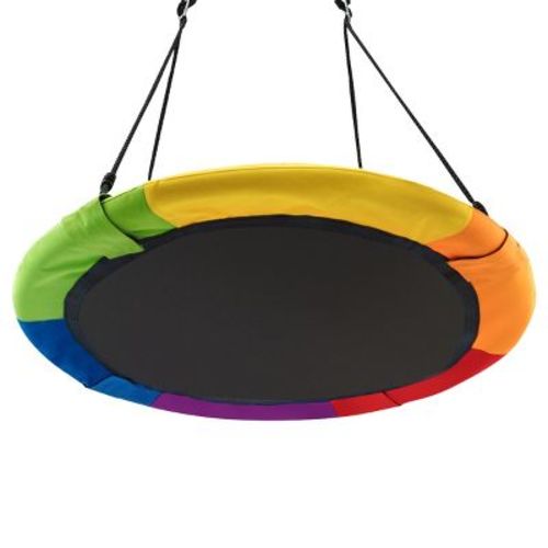 Costway 40" Flying Saucer Tree Swing Indoor Outdoor Play Set Kids Christmas Gift Purple/Blue/Green/Colorful/Blue Rocket/Blue Whale/Woods/Dark Green/Dark Pink/Yellow/Pink