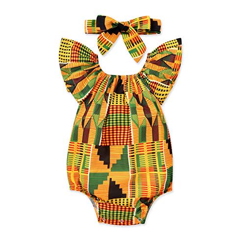 YOUNGER TREE African Baby Clothes Girl Dashiki Ankara Outfit Set