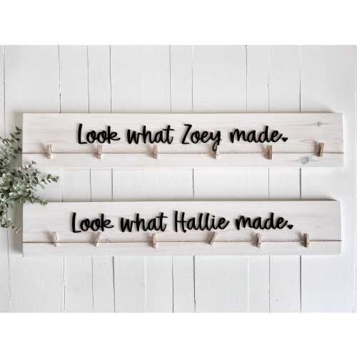 Look What I Made Artwork Display Board for Kids with  Name