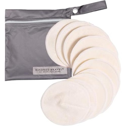 Kindred Bravely Organic Reusable Nursing Pads for Breastfeeding, 10 Pack