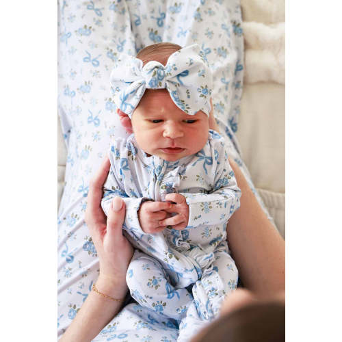 Knit Large Bow Headwrap in Tied In Blooms | Caden Lane