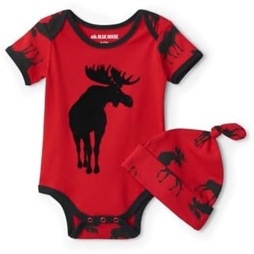 Little Blue House Baby Bodysuit with Hat