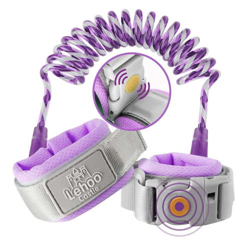 Toddler Leash, 4.9ft Kid Leash Wrist with Induction Lock, Reflective Leash for Kids, Child Leashes for Toddlers (Purple)