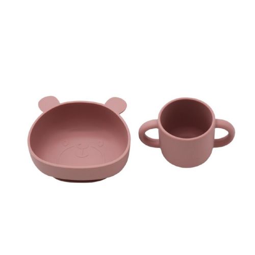 Babywise Silicone Bowl And Cup Set Pink