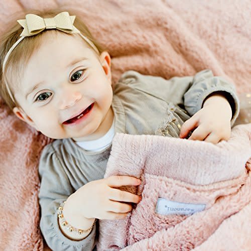 Saranoni Luxury Security Blankets for Babies | Ultra-Soft Lush and Boutique Quality Baby Blanket | Ballet Slipper Pink, Mini - 15" x 20"