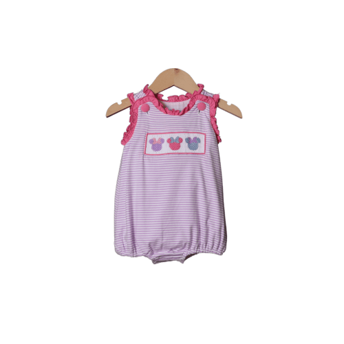 Smocked Mouse Lavender Stripe Bubble