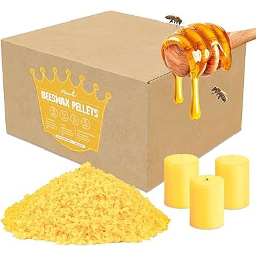 VIPwax Yellow Beeswax Pellets 5LB, Natural Organic Beeswax, Beeswax for Candle Making, Body, Skin Care DIY, Lip Balm and Soap Making Supplies (2265g)