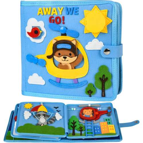 Montessori Busy Book for Toddlers 1–3 | Quiet Book Travel Toy | Fine Motor Sensory Activity | Screen Free Learning Gift | Educational Toy