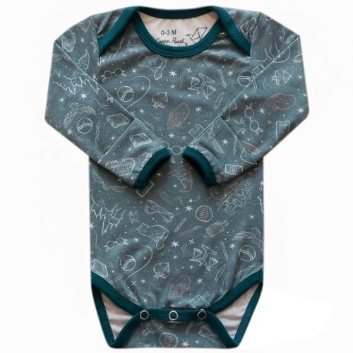 Copper Pearl Long Sleeve Bodysuit Baby: Ultra Soft Baby for Newborns, Boys, and Girls - Stylish, Comfortable, Overlap Shoulders, Premium Knit Fabric - 3-6 Months, Hogwarts™