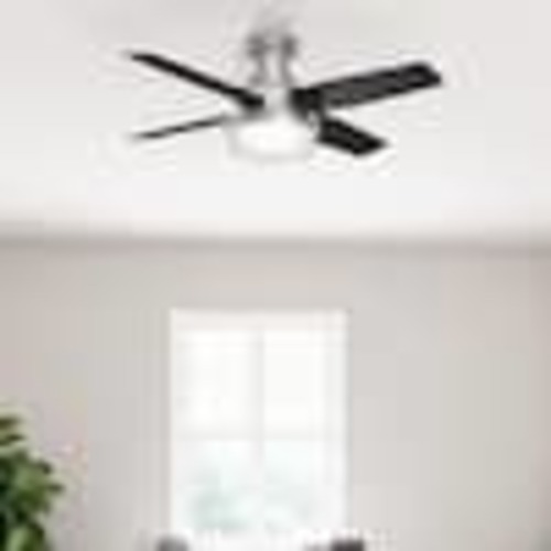 Hunter Dempsey 44 in. Low Profile LED Indoor Brushed Nickel Ceiling Fan with Light Kit and Universal Remote 59243