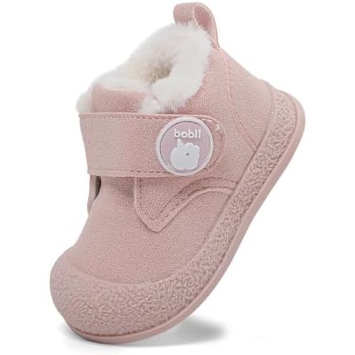 Toddler Snow Boots Cozy Fleece Winter Warm Shoes Suede Wide Toe Baby Booties