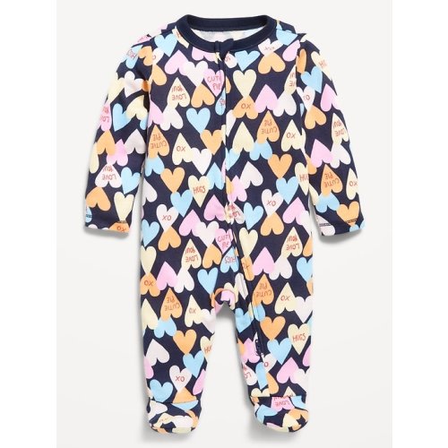 2-Way-Zip Sleep & Play Ruffle-Trim Footed One-Piece for Baby
