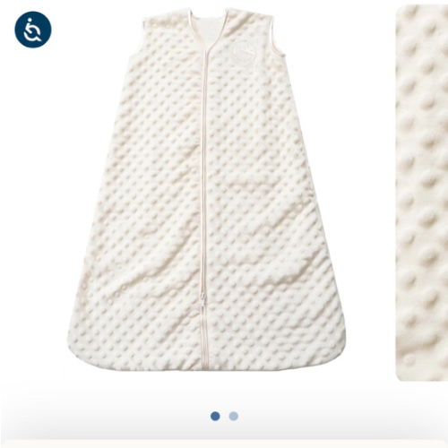 Cream Plushy Dot Velboa Wearable Baby Blanket L | HALO