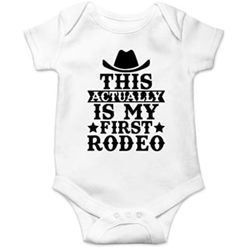 This Is Actually My First Rodeo - Funny Baby Essentials Bodysuit - Newborn Baby Boy Clothes