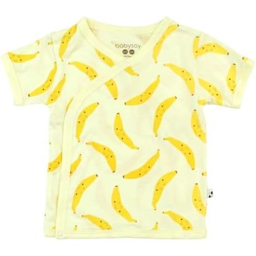 Babysoy Unisex Baby Toddler Short Sleeve Wrap Around Kimono Tee Shirt