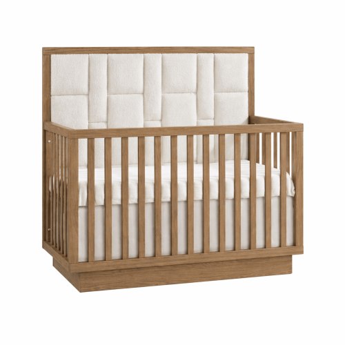 Natart - Como 4-in-1 Convertible Crib with Upholstered panel - Wheat – Tiny Toes in Dreamland